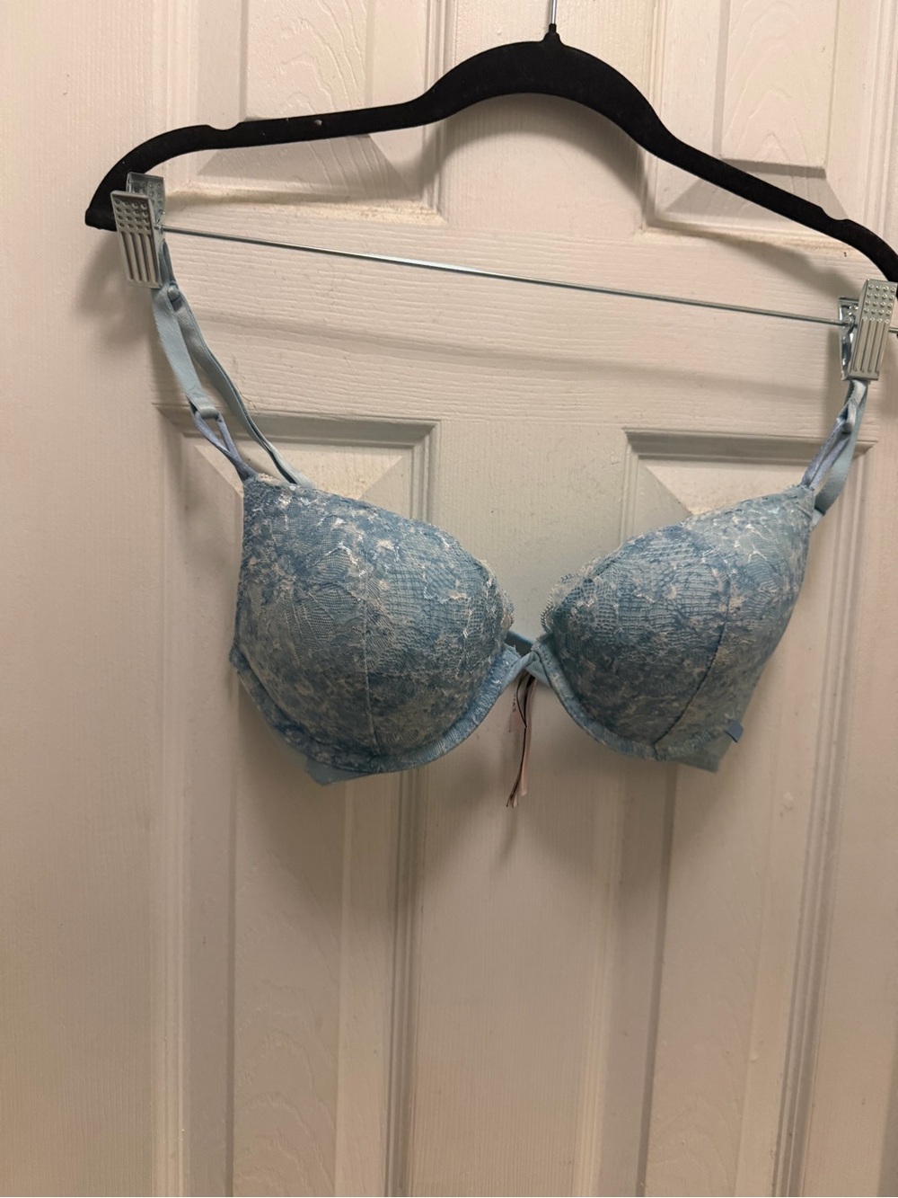 PINK Victoria's Secret Light Blue Lace Push-Up Bra